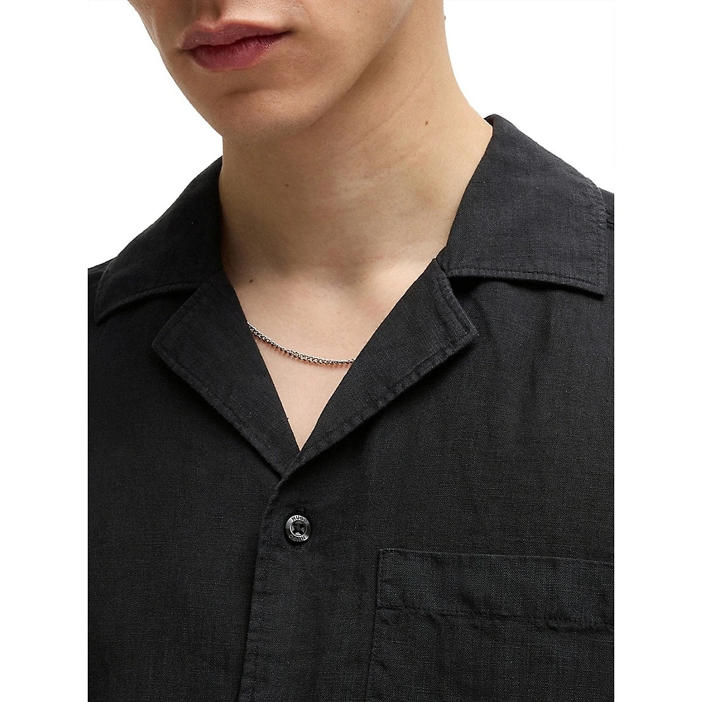 Relaxed-Fit Linen Camp Shirt