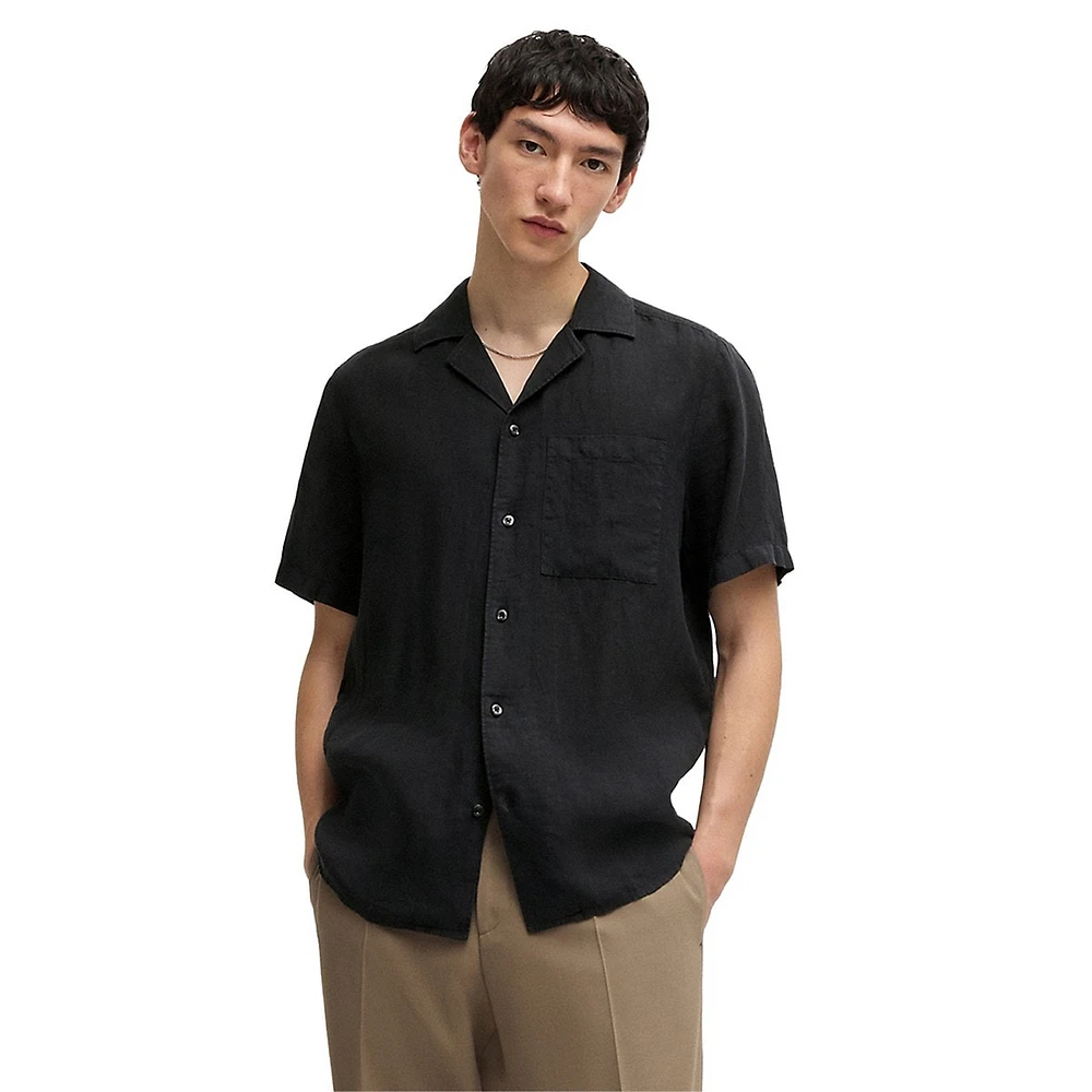 Relaxed-Fit Linen Camp Shirt