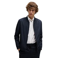 Slim-Fit Stretch-Cotton Zip Bomber Jacket