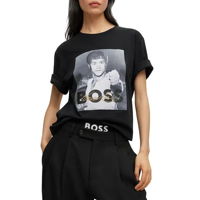 T-shirt sans genre à illustration photo BOSS x Bruce Lee