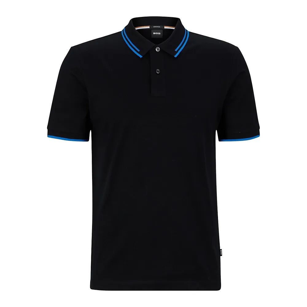 Slim-Fit Jacquard Stripe Polo Shirt