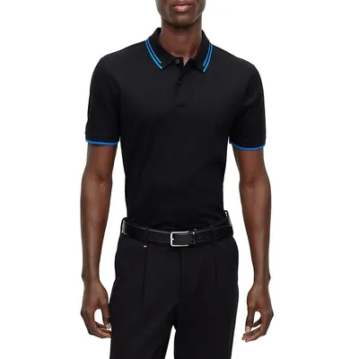 Slim-Fit Jacquard Stripe Polo Shirt