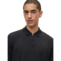 Regular-Fit Zip-Placket Polo Shirt