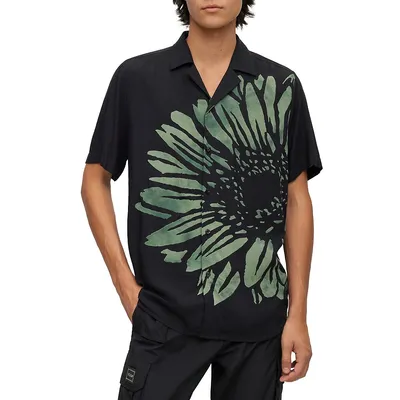 Relaxed-Fit Floral Short-Sleeve Shirt