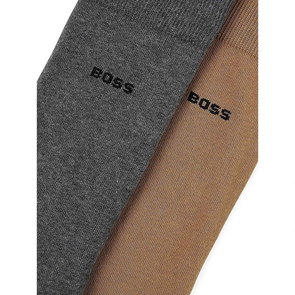 Men's 2-Pair Logo-Print Socks