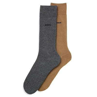 Men's 2-Pair Logo-Print Socks