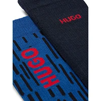 Men's 2-Pair Plain & Patterned Crew Socks Pack