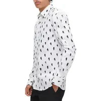 Slim-Fit Printed Stretch Poplin Shirt