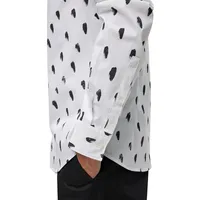 Slim-Fit Printed Stretch Poplin Shirt