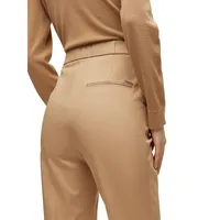 Straight-Fit High-Waisted Gloss Pants