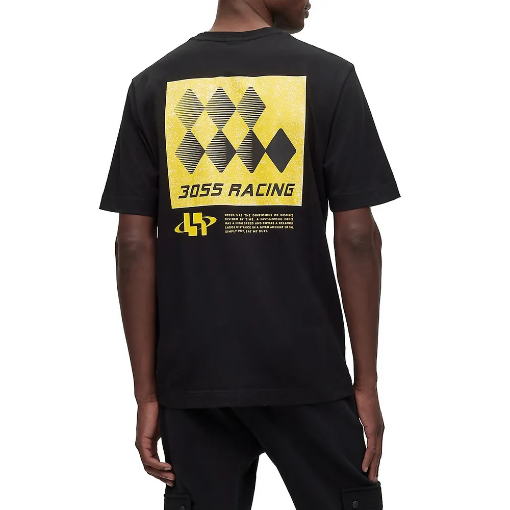 Relaxed-Fit Racing Back Graphic T-Shirt