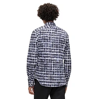 Slim-Fit Printed Stretch Poplin Shirt