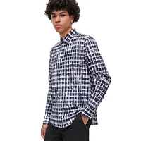 Slim-Fit Printed Stretch Poplin Shirt