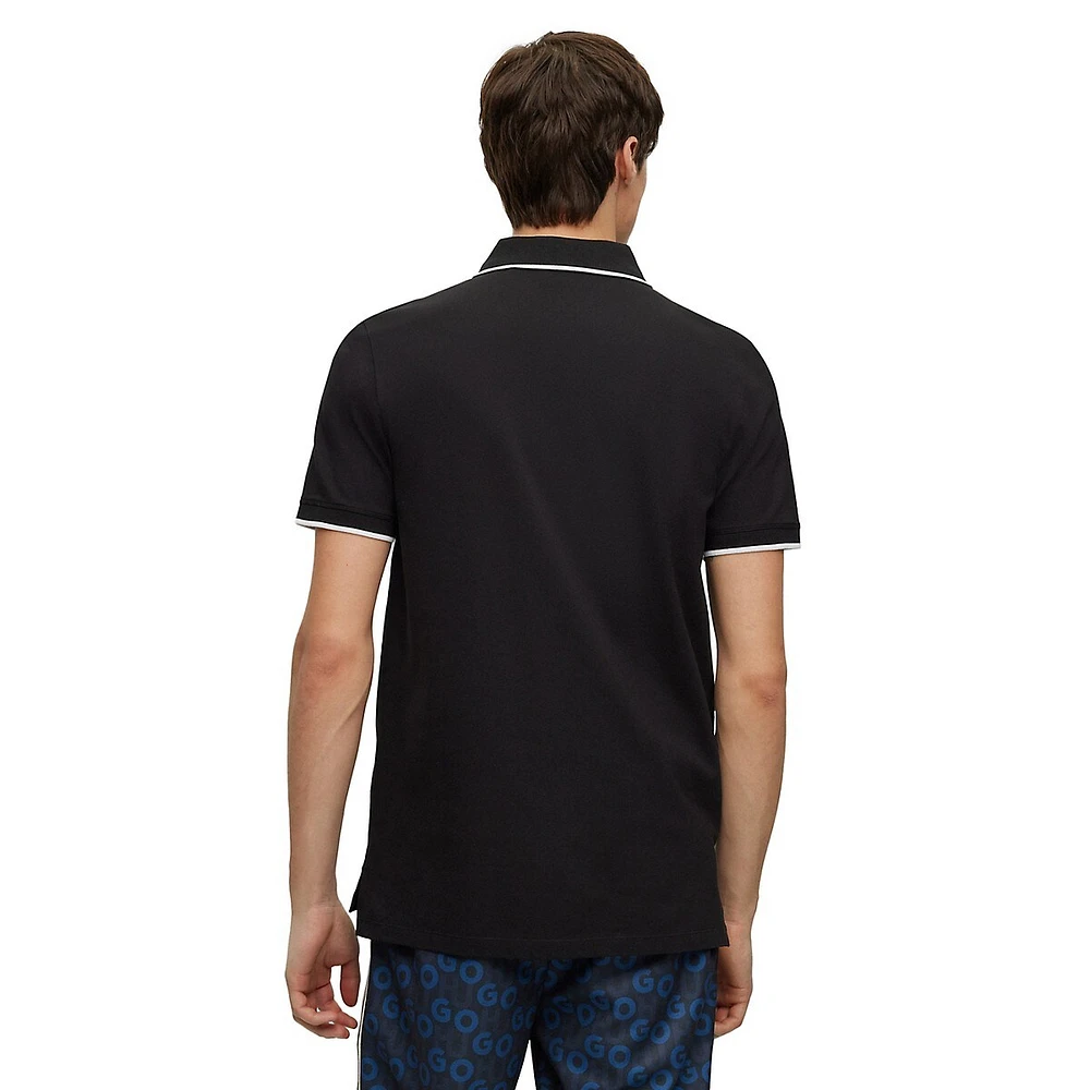 Slim-Fit Tipped Stretch-Cotton Piqué Polo Shirt