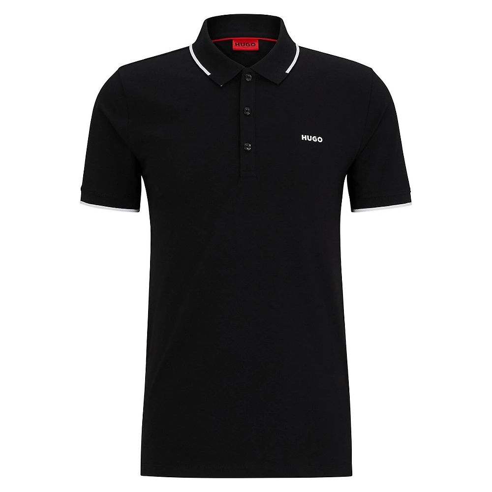 Slim-Fit Tipped Stretch-Cotton Piqué Polo Shirt