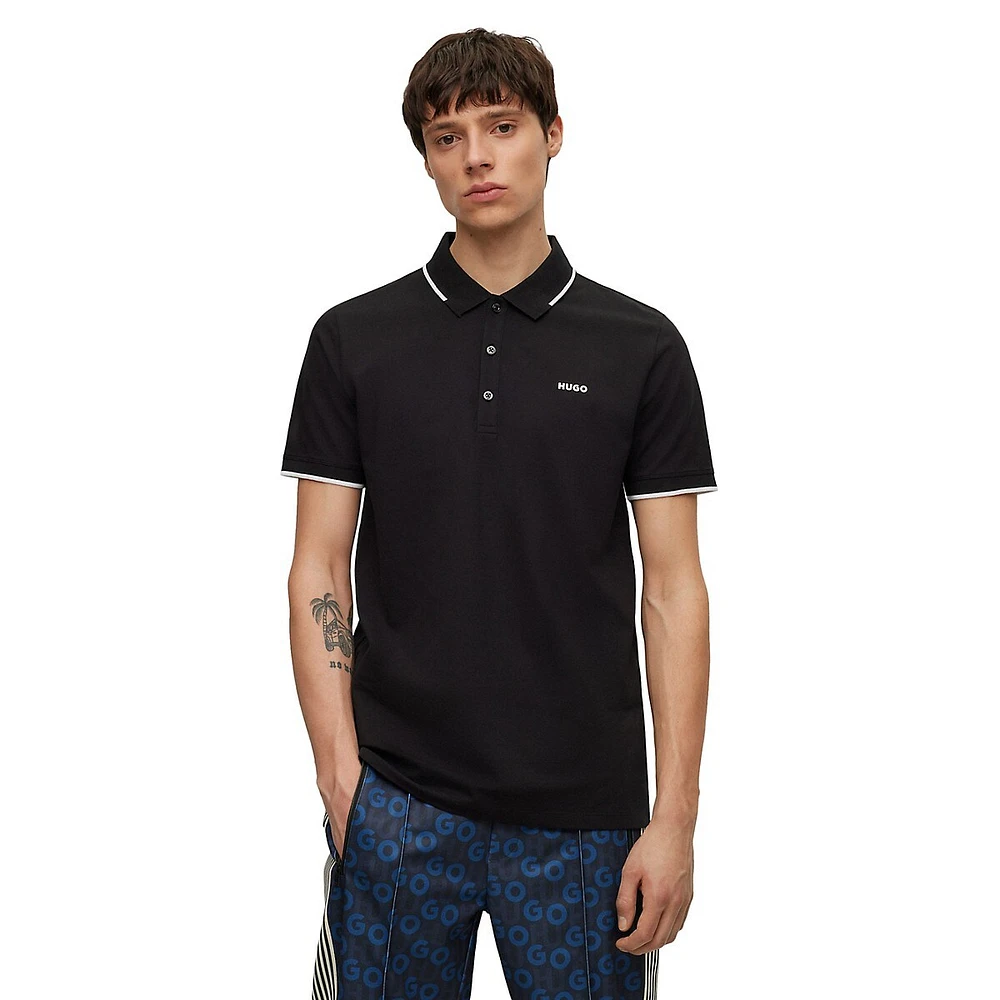 Slim-Fit Tipped Stretch-Cotton Piqué Polo Shirt