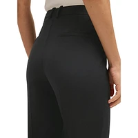 Tapered-Leg Virgin Wool Cropped Dress Pants