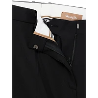 Tapered-Leg Virgin Wool Cropped Dress Pants