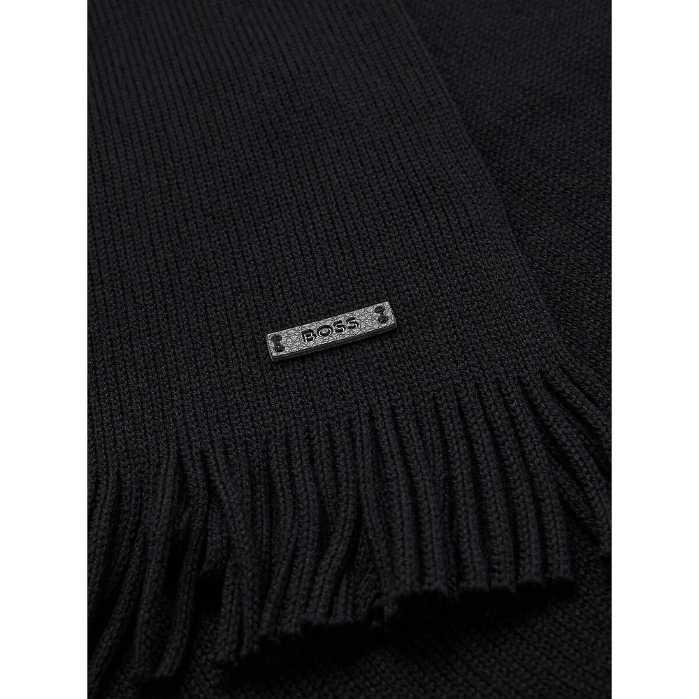 Responsible Virgin Wool Raschel-Knit Scarf