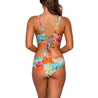 Women's Lotus Alana Reversible Hipster Low Rise Swimwear Bikini Bottom