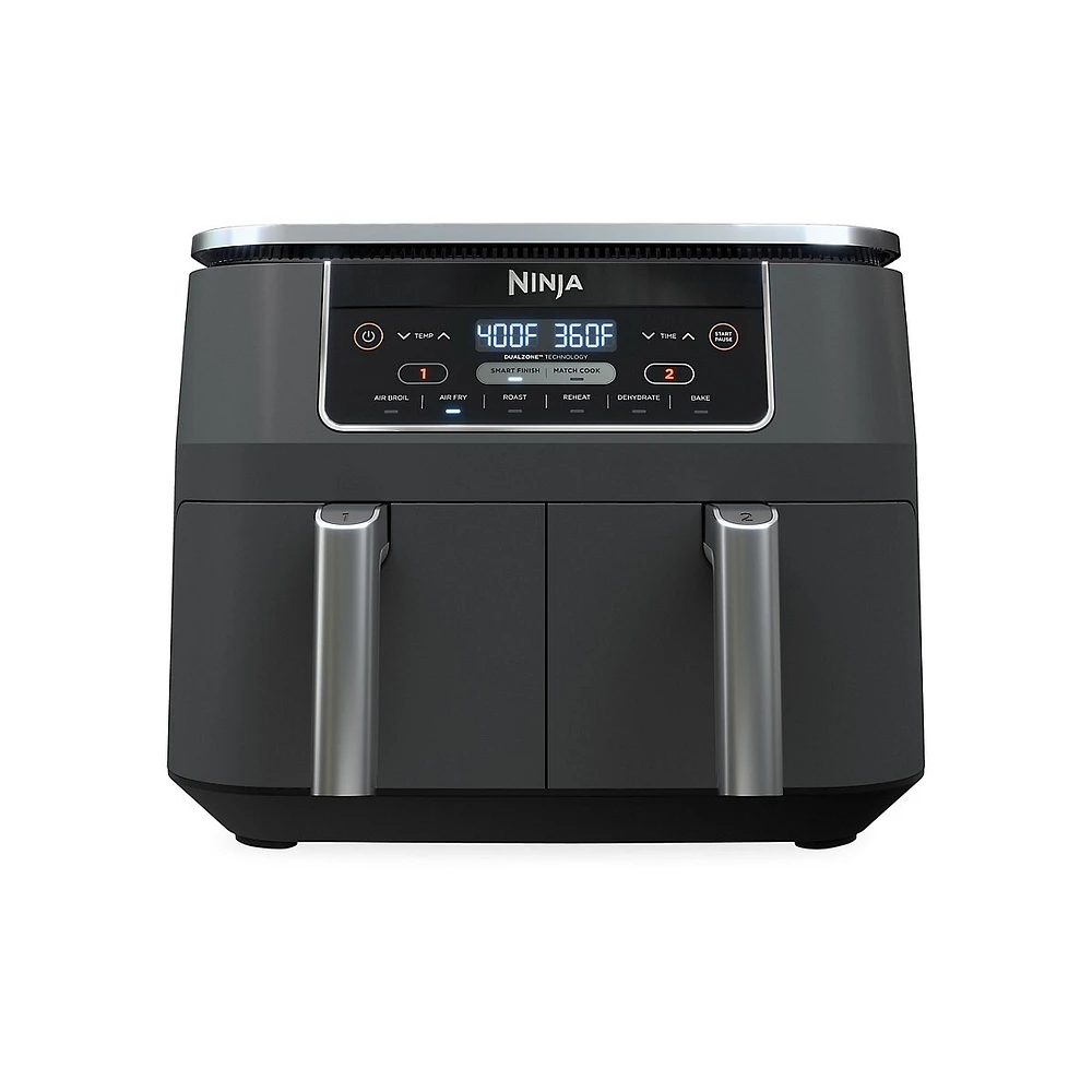 NINJA Foodi 6-in-1 8 Qt. Black 2-Basket Air Fryer with DualZone