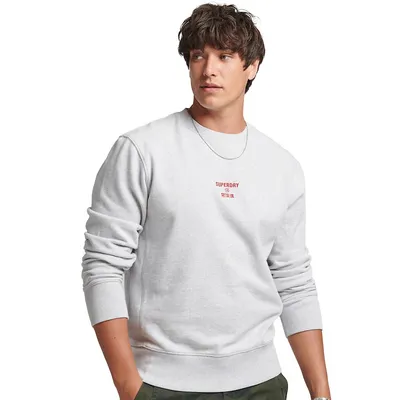 Embroidered Logo Loose Crew Sweatshirt