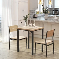 3-piece Dining Table Set With 2 Chairs