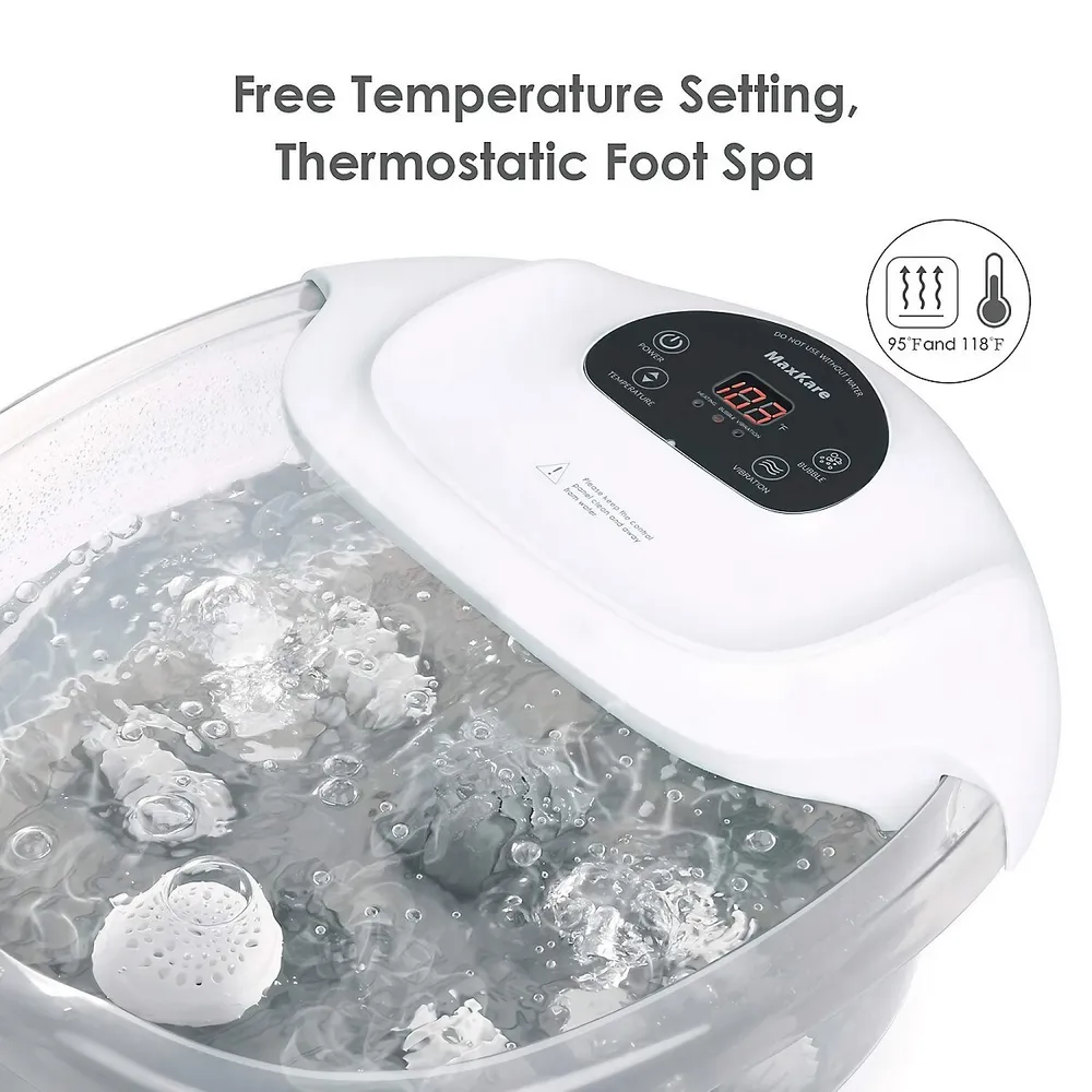 MaxKare Foot Spa/Bath Massager with Heat Bubbles