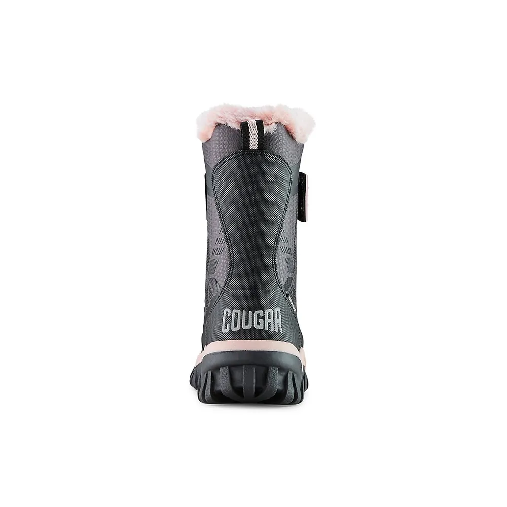 Kid's Toasty Faux Fur-Trim Nylon Snow Boots