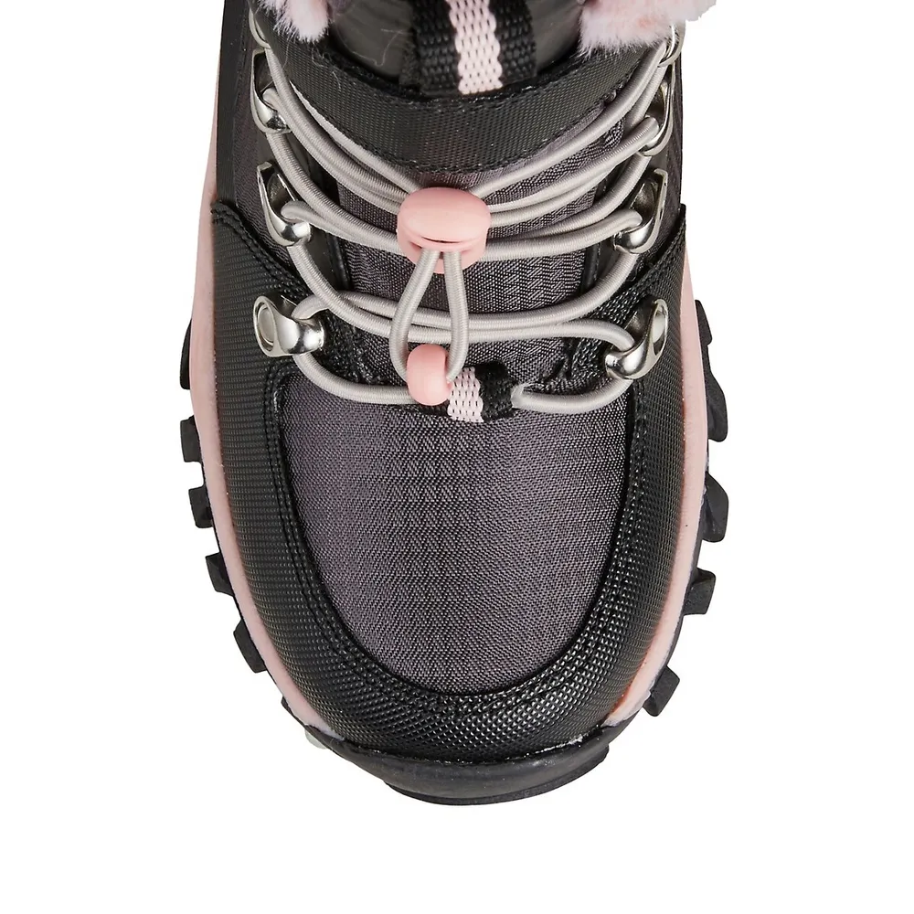 Kid's Toasty Faux Fur-Trim Nylon Snow Boots