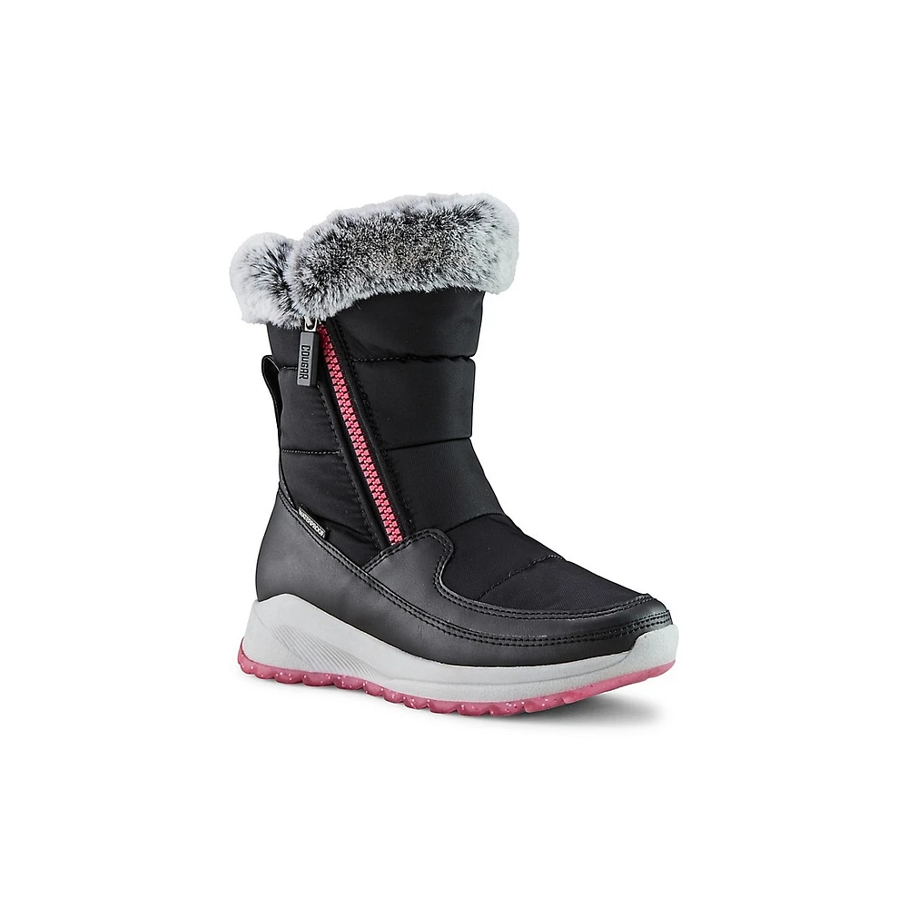 Kid's Starla Faux Fur Collar Snow Boots