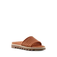 Naomi Leather Water-Repellent Slide Sandals