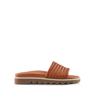 Naomi Leather Water-Repellent Slide Sandals