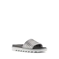 Naomi Leather Water-Repellent Slide Sandals