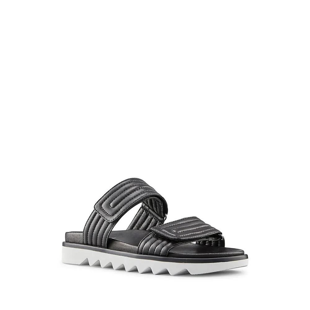 Nina Leather Water-Repellent Slide Sandals