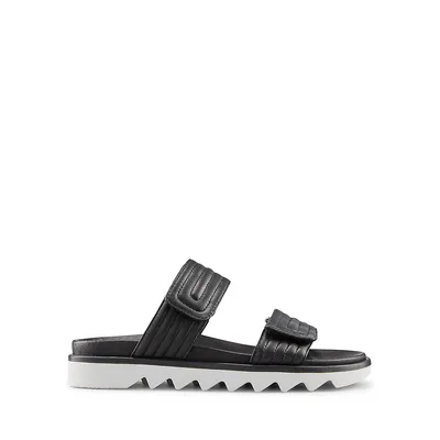 Nina Leather Water-Repellent Slide Sandals