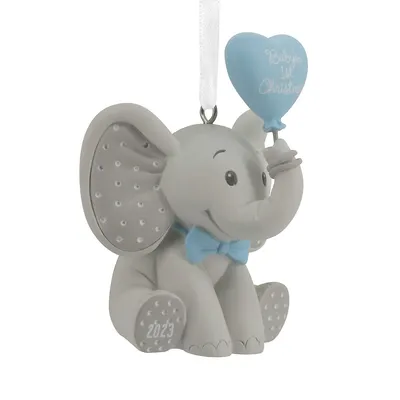 Christmas Ornament Baby Boy's First Christmas Elephant 2023