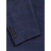 Extreme-Slim Fit Wool-Blend Windowpane Plaid Suit