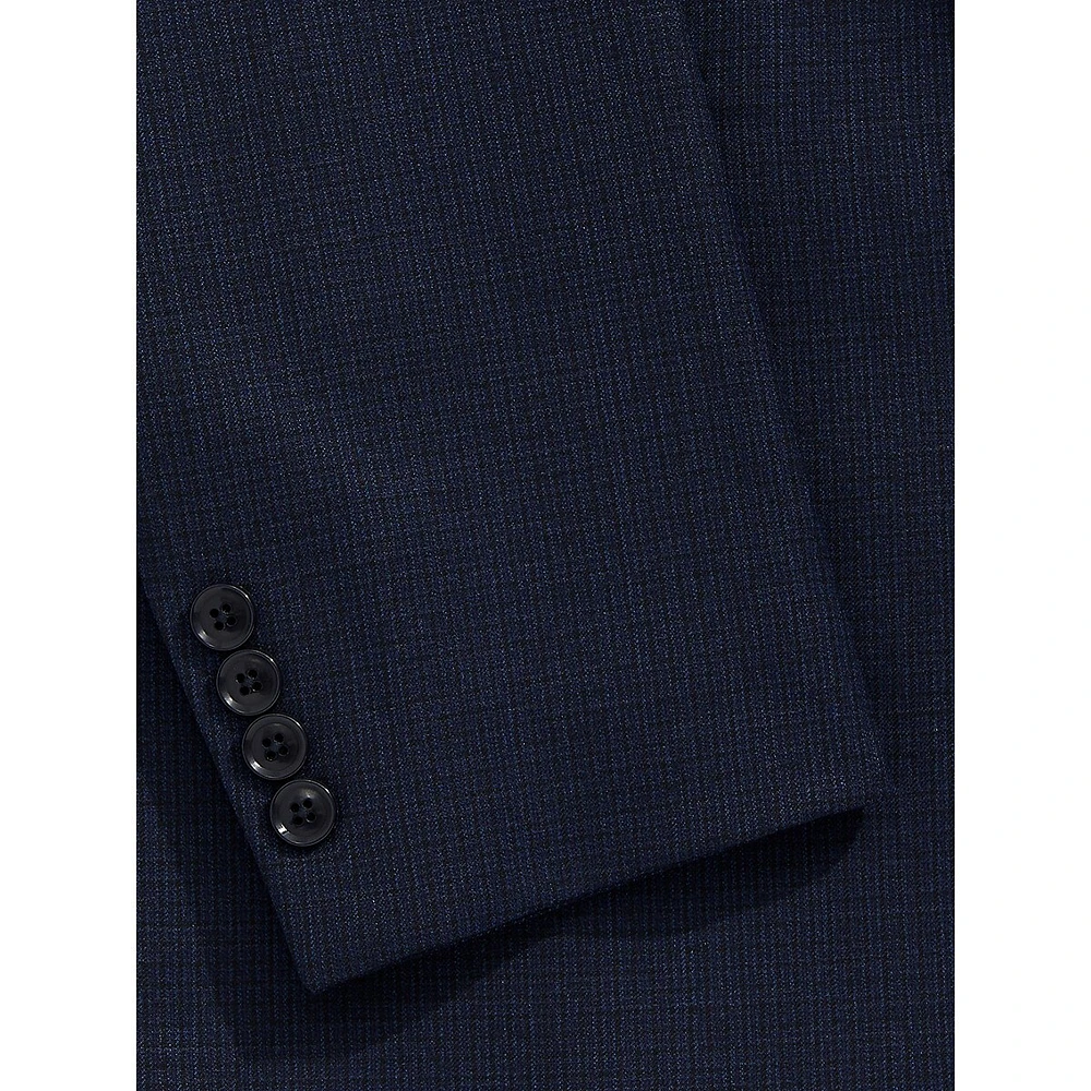 Extreme-Slim Fit Wool-Blend Mini Houndstooth Suit