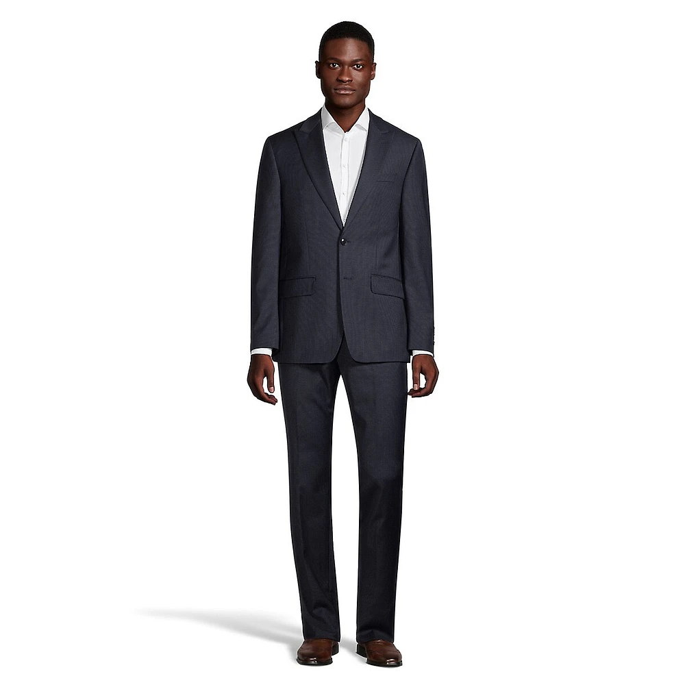 Extreme-Slim Fit Wool-Blend Mini Houndstooth Suit