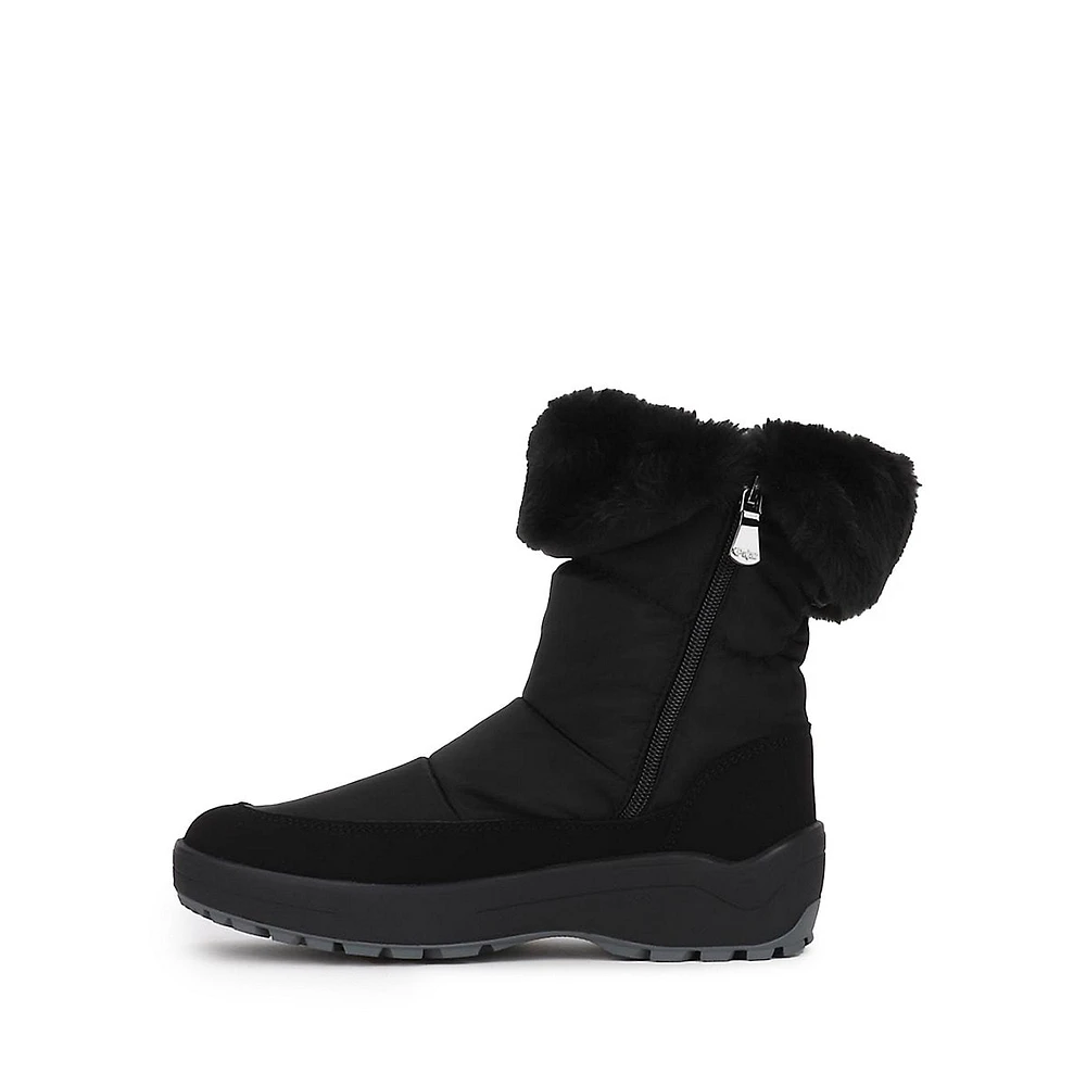 Valentina Waterproof Nylon, Suede & Faux Fur Alpine Boots