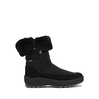 Valentina Waterproof Nylon, Suede & Faux Fur Alpine Boots