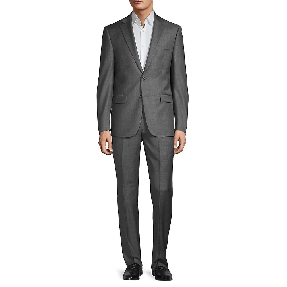 Slim-Fit Wool Flat-Front Suit Pants