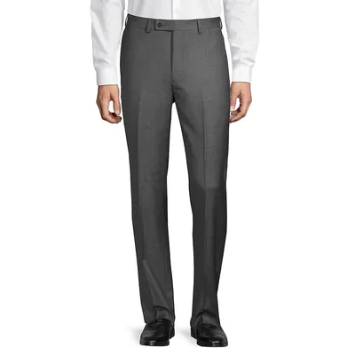 Slim-Fit Wool Flat-Front Suit Pants