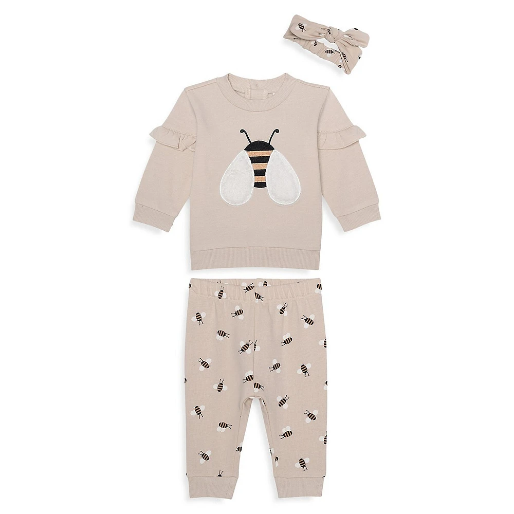 Baby's 3-Piece Bumble Bee-Motif Set