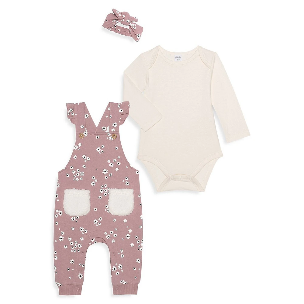 Baby Girl's 3-Piece Overall