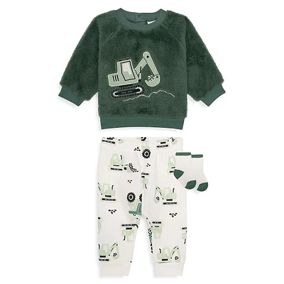 Baby Boy's 3-Piece Sweatshirt, Joggers & Socks Set