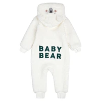 Baby's Holiday Baby Bear Plush Hooded Playsuit