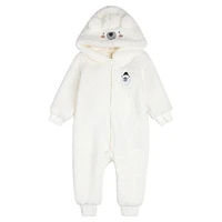 Baby's Holiday Baby Bear Plush Hooded Playsuit