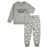 Little Kid's 2-Piece Holiday Bear Pyjama Set